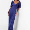 Maxi Dresses * | Pleated Angel Sleeve Maxi Dress