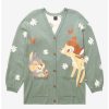 Cardigans * | Our Universe Disney Bambi 80Th Anniversary Thumper & Bambi Floral Women'S Cardigan Boxlunch Exclusive