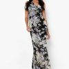 Maxi Dresses * | Floral Cowl Frill Hem Maxi Dress