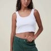 Tanks & Camis * | Cotton On Women The One Organic Rib Crop Tank