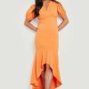 Maxi Dresses * | Petite Scuba Wrap Fishtail Maxi Dress