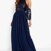 Maxi Dresses * | Sequin Cold Shoulder Maxi Dress