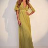 Maxi Dresses * | Pleated Cape Detail Bridesmaid Maxi Dress