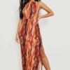 Maxi Dresses * | Petite Printed Plisse Maxi Dress