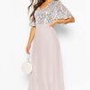 Maxi Dresses * | Petite Occasion Sequin Angel Sleeve Maxi Dress