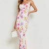 Maxi Dresses * | Slinky Cowl Neck Maxi Dress Floral Print