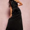 Maxi Dresses * | Petite Satin Twist Front Maxi Dress